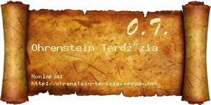 Ohrenstein Terézia névjegykártya
